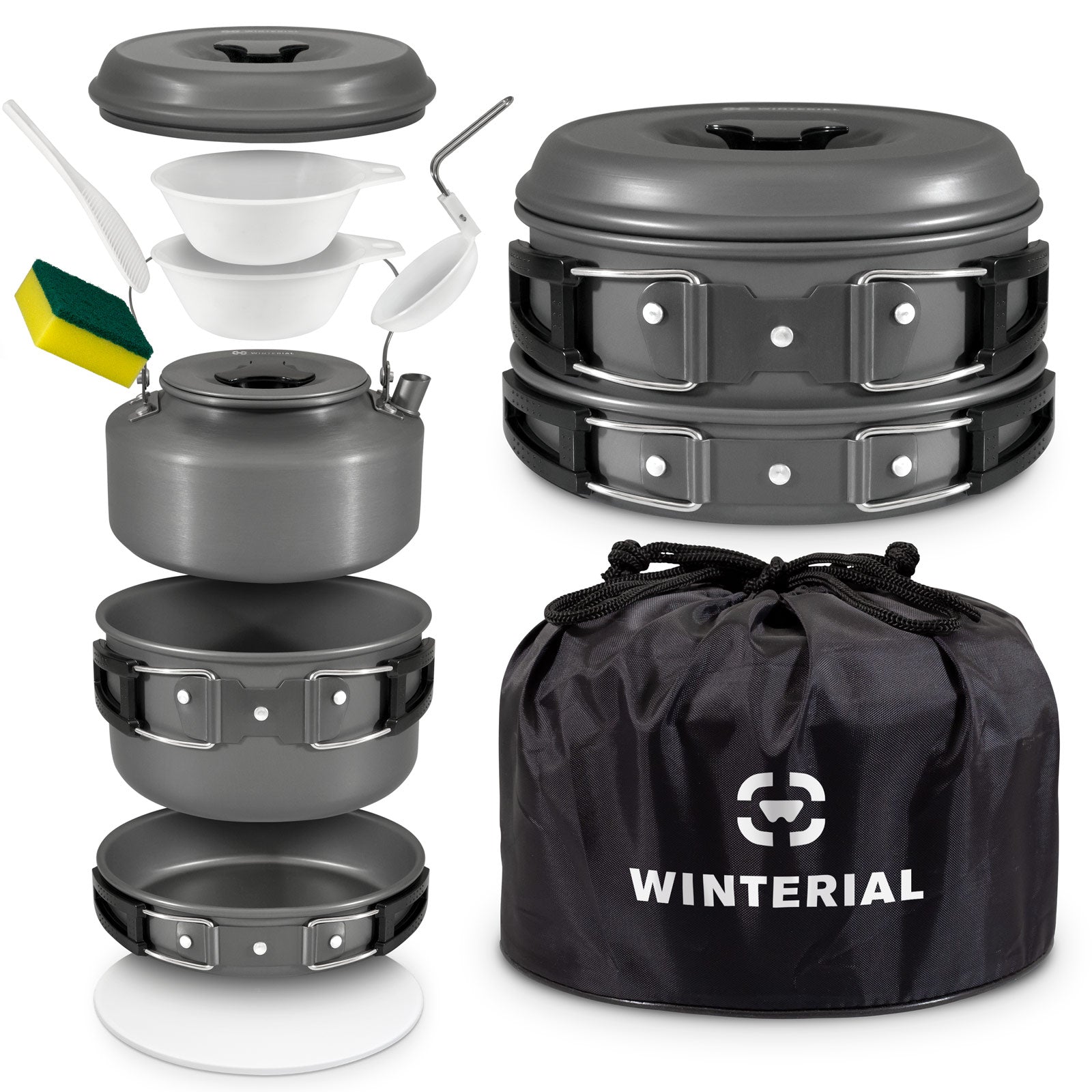 Camping Cookware, Compact/Lightweight/Durable Camping Pots and