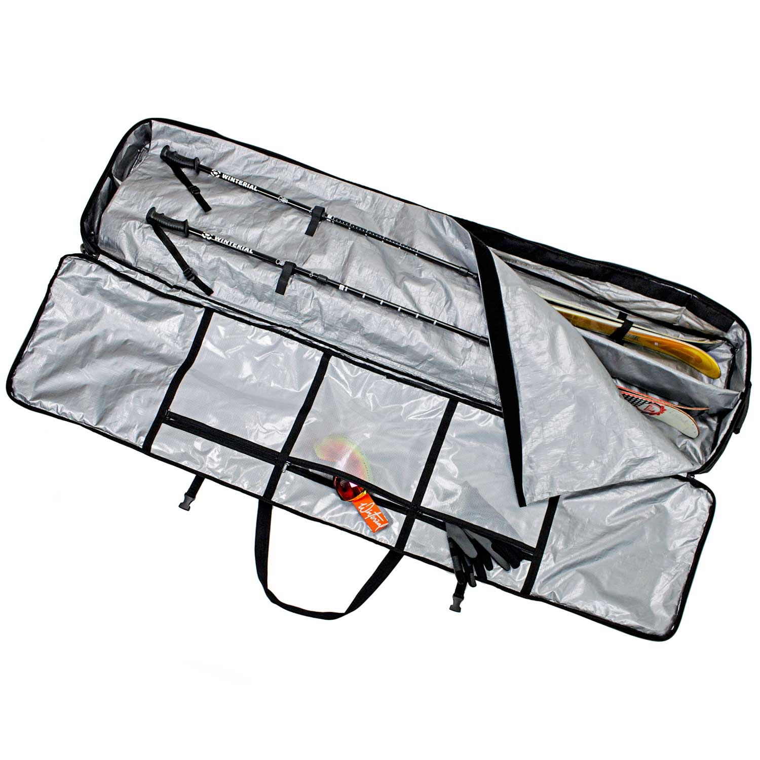 Wheeled protective travel soft ski bag